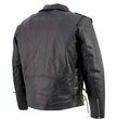 Men's XS400T Tall Size Black Classic Side Lace Police Style Motorcycle Jacket