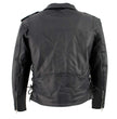 Men's XS400T Tall Size Black Classic Side Lace Police Style Motorcycle Jacket