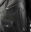 Men's XS400T Tall Size Black Classic Side Lace Police Style Motorcycle Jacket