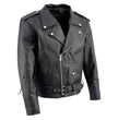 Men's XS400T Tall Size Black Classic Side Lace Police Style Motorcycle Jacket