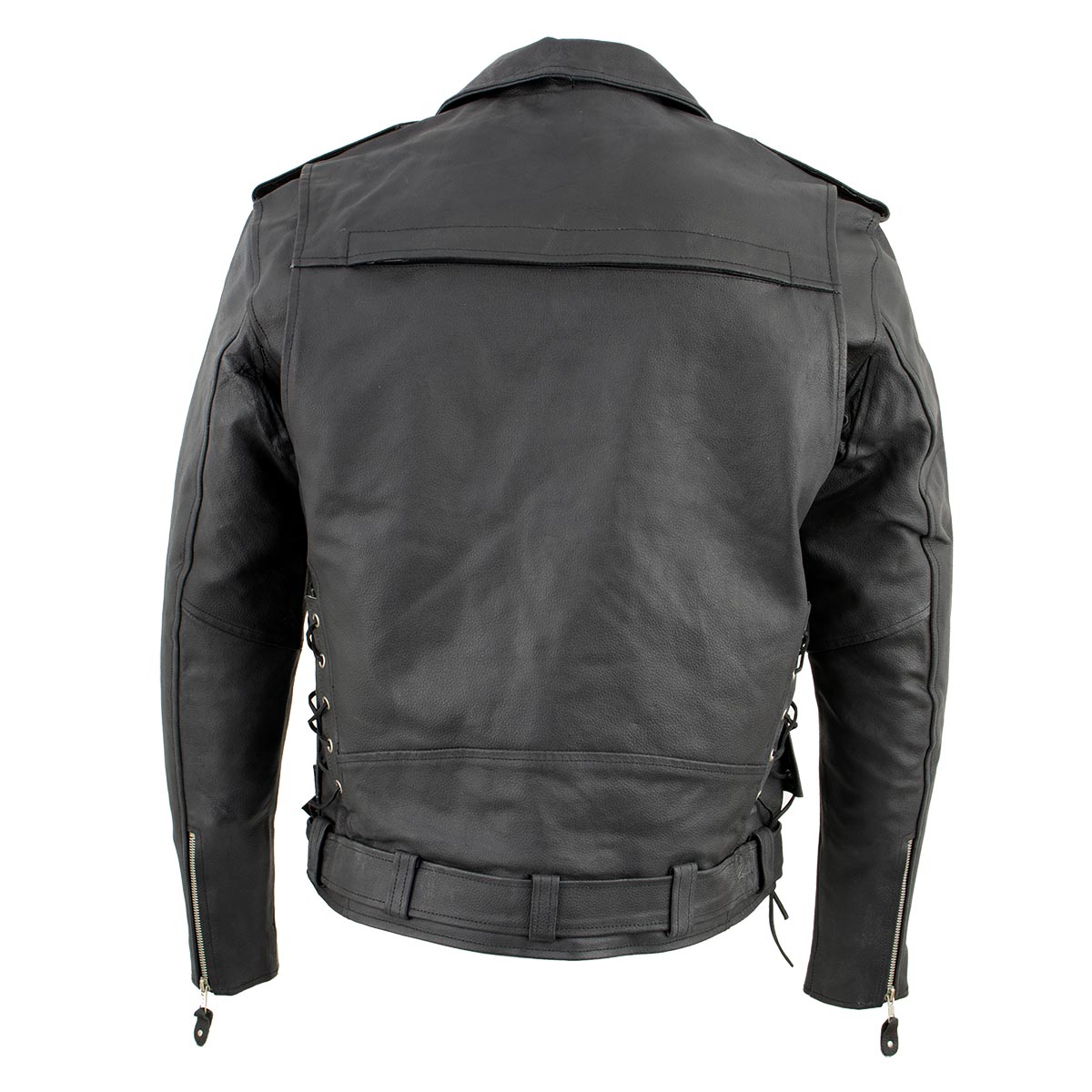 Men's XS403 Black Classic Vented Biker Jacket with Side Laces