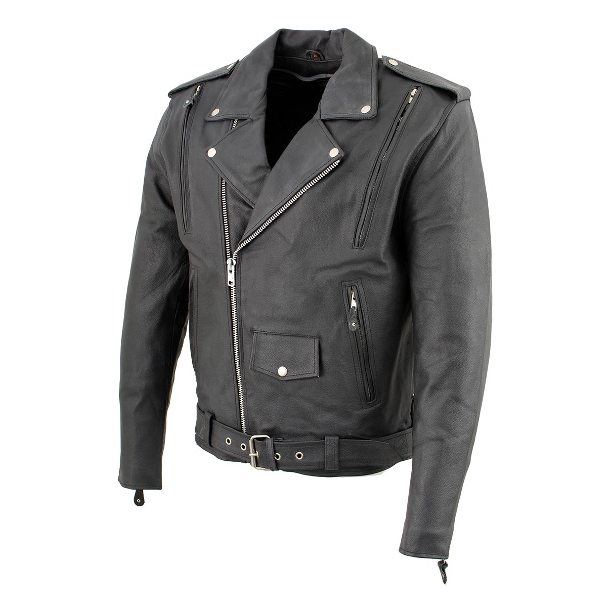 Men's XS403 Black Classic Vented Biker Jacket with Side Laces