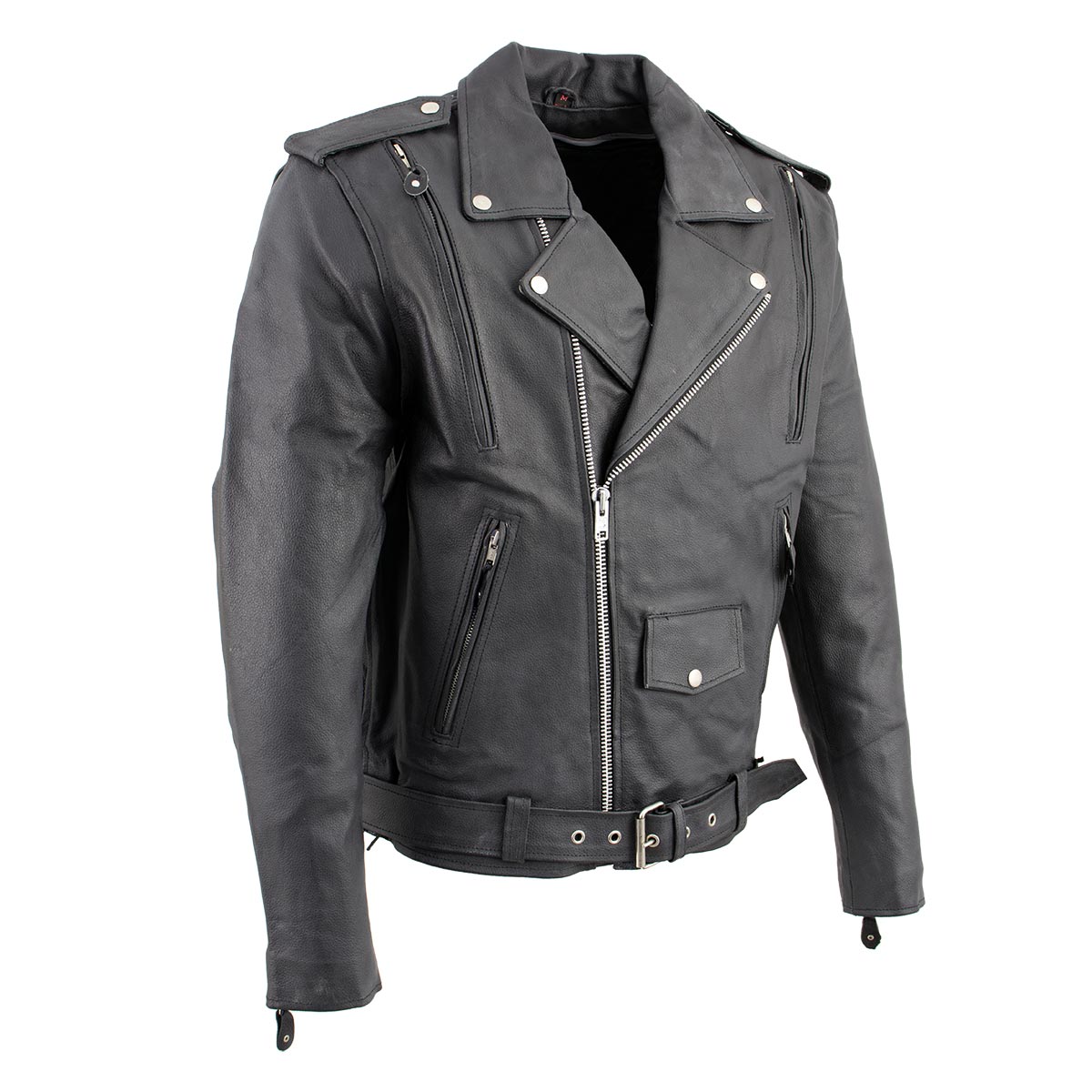 Men's XS403 Black Classic Vented Biker Jacket with Side Laces