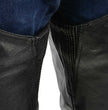 Men's XS432 Classic Black Thermal Lined Leather Motorcycle Chaps with Jean Style Pockets