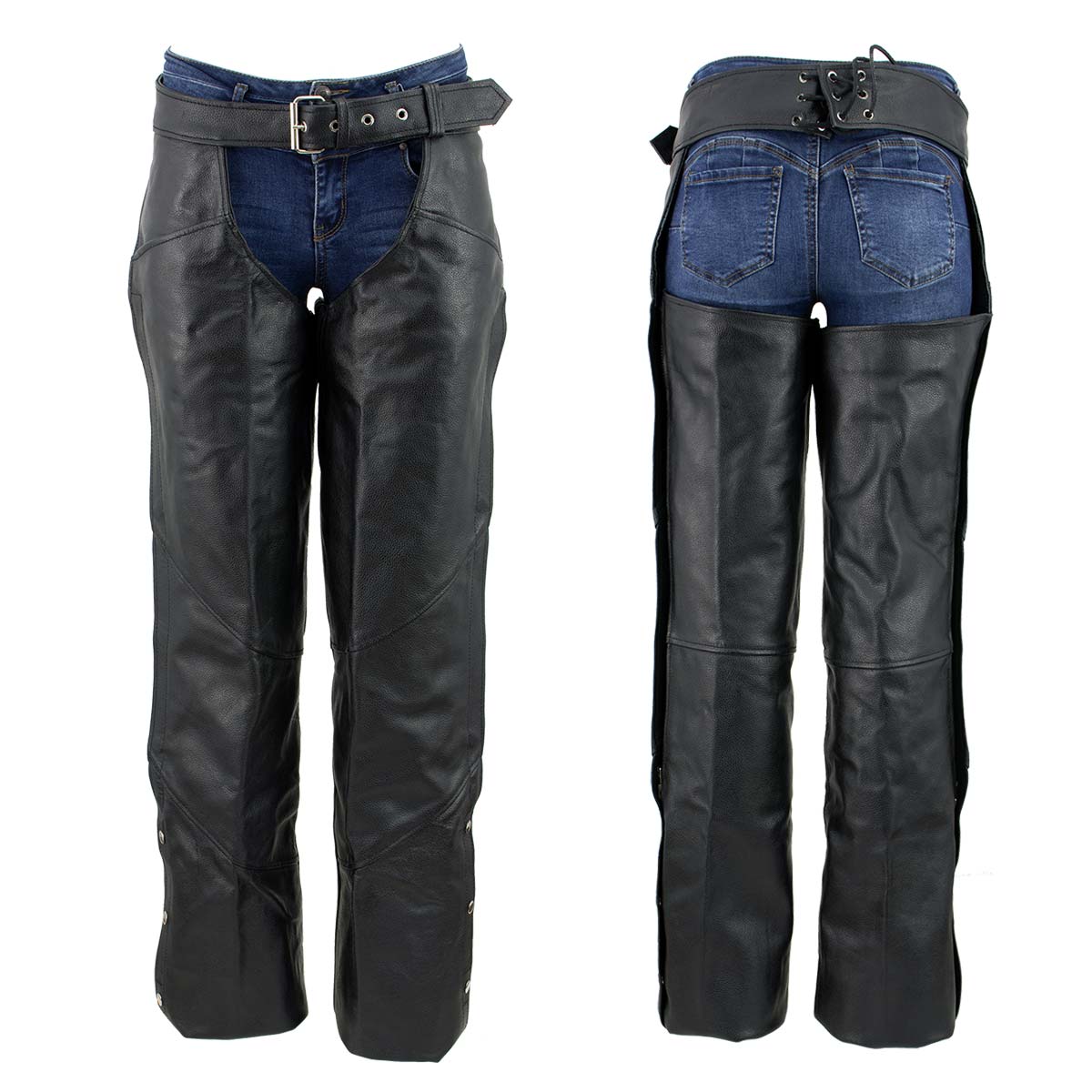 Unisex XS462 Tall-Size Black Thermal Lined Leather Motorcycle