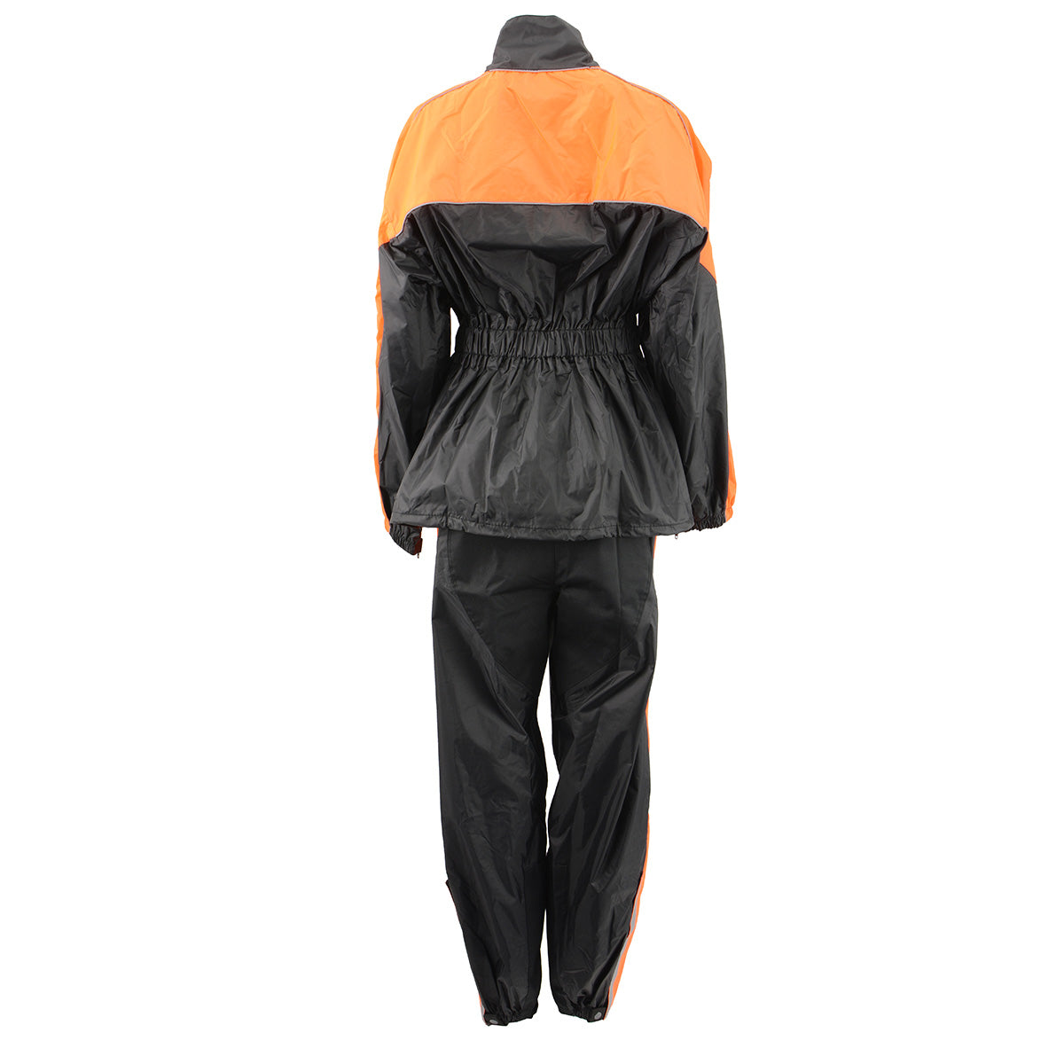 NexGen Ladies XS5001 Black and Orange Water Proof Rain Suit with Reflective Piping