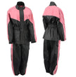 NexGen Ladies XS5001 Black and Pink Water Proof Rain Suit with Reflective Piping