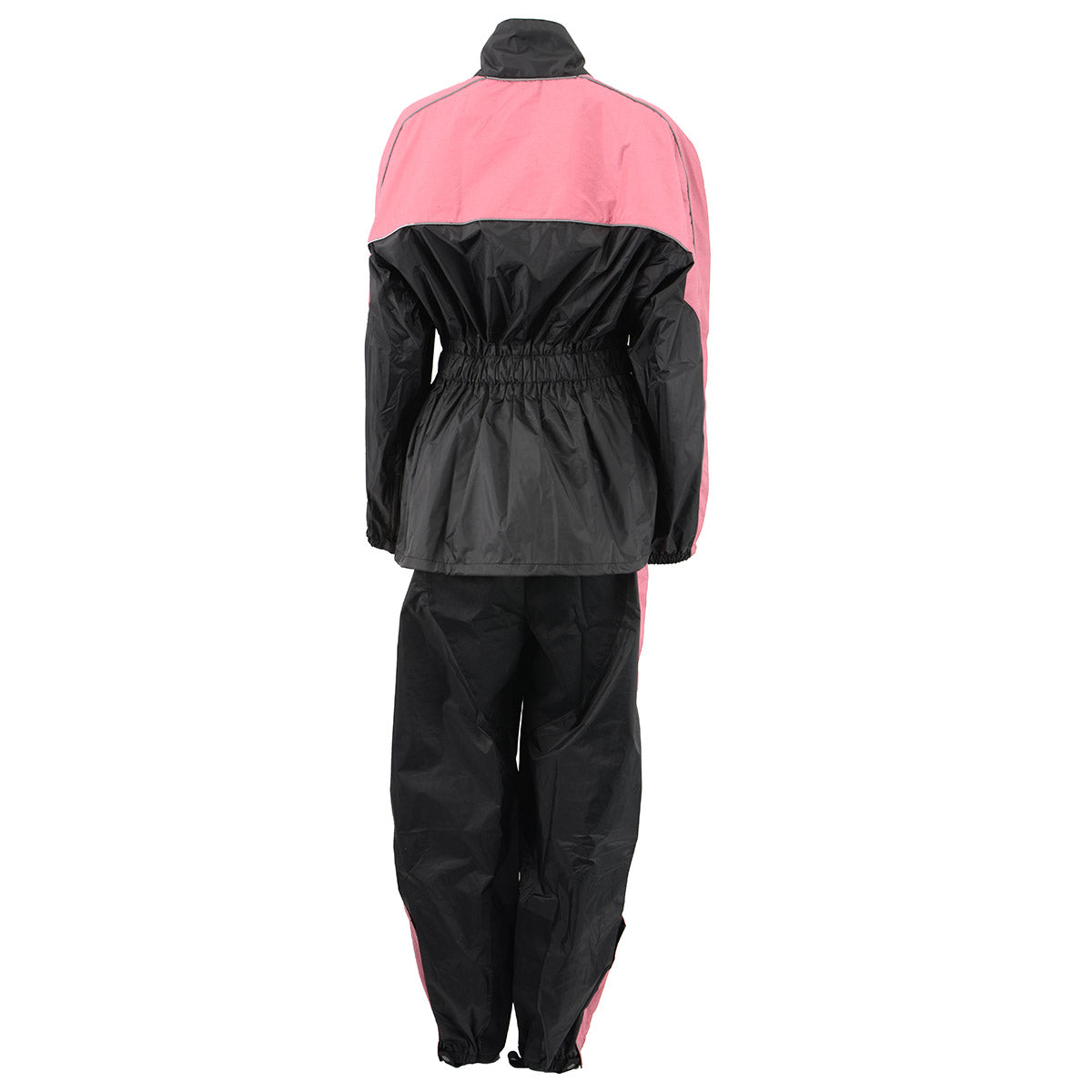 NexGen Ladies XS5001 Black and Pink Water Proof Rain Suit with Reflective Piping