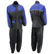 NexGen XS5031 Women's Blue and Black Water Proof Rain Suit with Cinch Sides