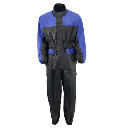 NexGen Ladies XS5031 Blue and Black Water Proof Rain Suit with Cinch Sides
