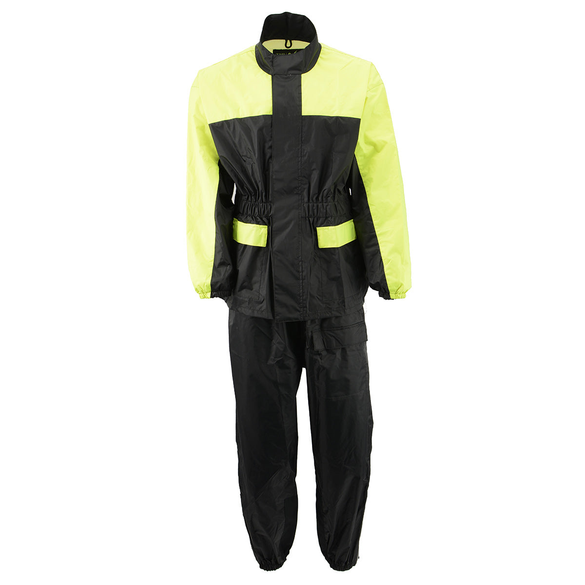 NexGen Ladies XS5031 Yellow and Black Hi-Viz Water Proof Rain Suit with Cinch Sides