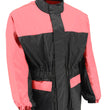 NexGen XS5031 Women's Pink and Black Water Proof Rain Suit with Cinch Sides