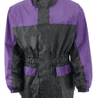 NexGen XS5031 Women's Purple and Black Water Proof Rain Suit with Cinch Sides