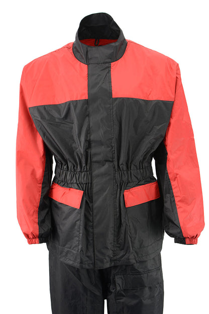 NexGen Ladies XS5031 Red and Black Water Proof Rain Suit with Cinch Sides