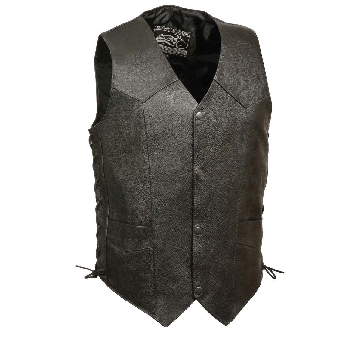 Event Leather XS5315 Men's Black Classic Side Lace Leather Vest ...