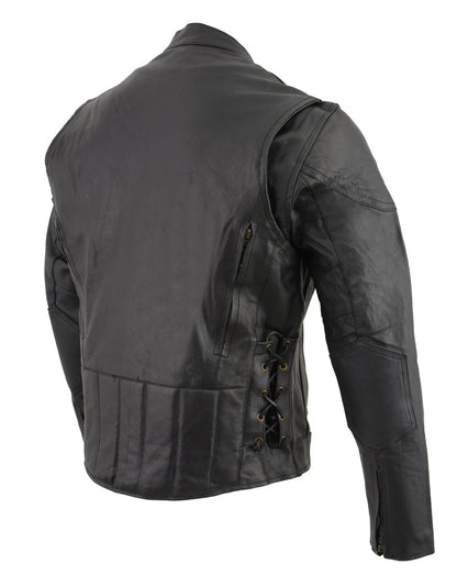 Event Leather XS5410 Men’s Vented Scooter Jacket with Antique Brass Hardware