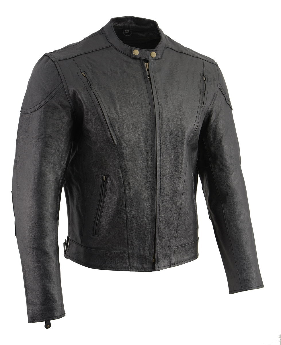 Event Leather XS5410 Men’s Vented Scooter Jacket with Antique Brass Hardware