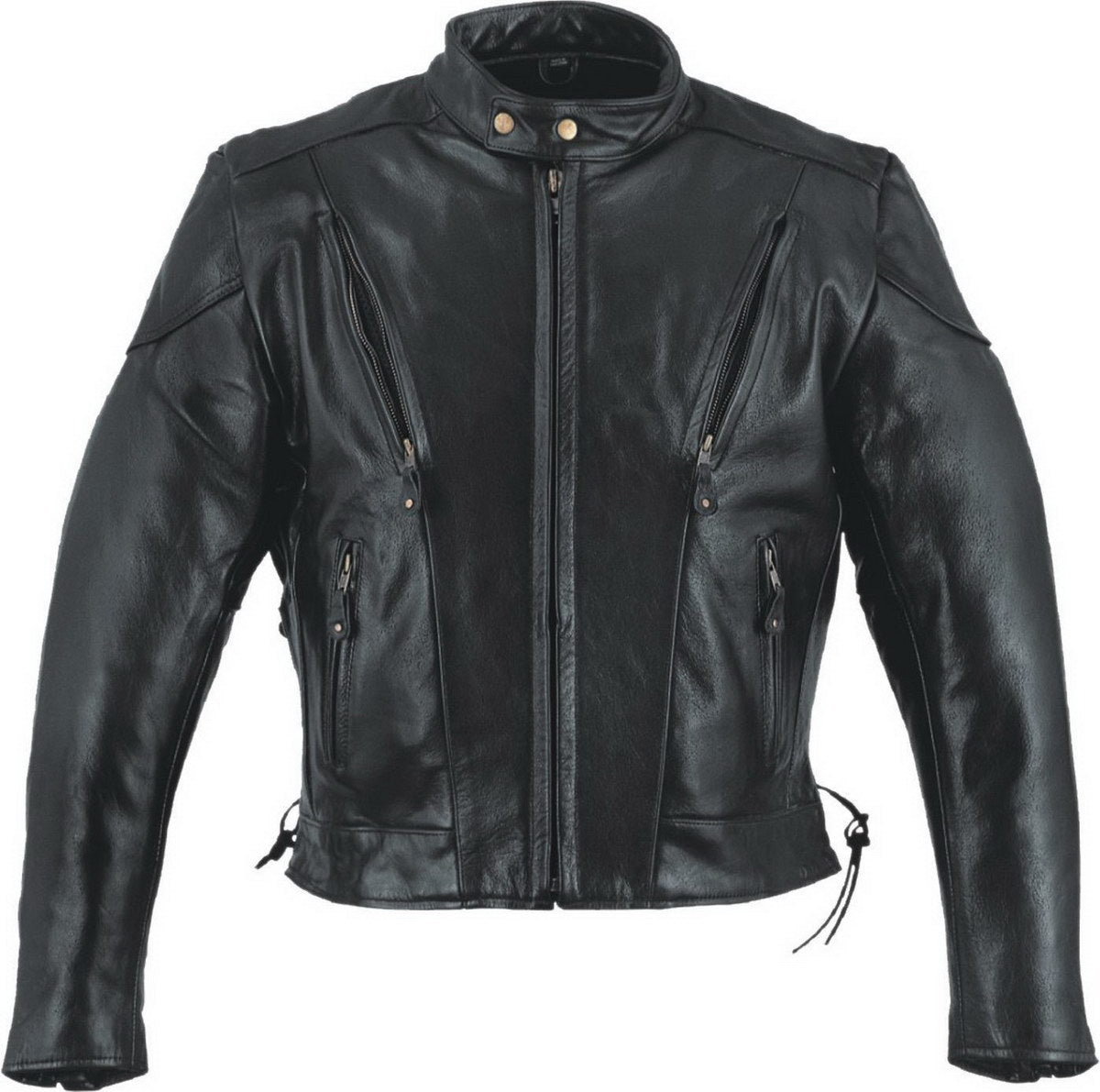 Event Leather XS5410 Men’s Vented Scooter Jacket with Antique Brass Hardware