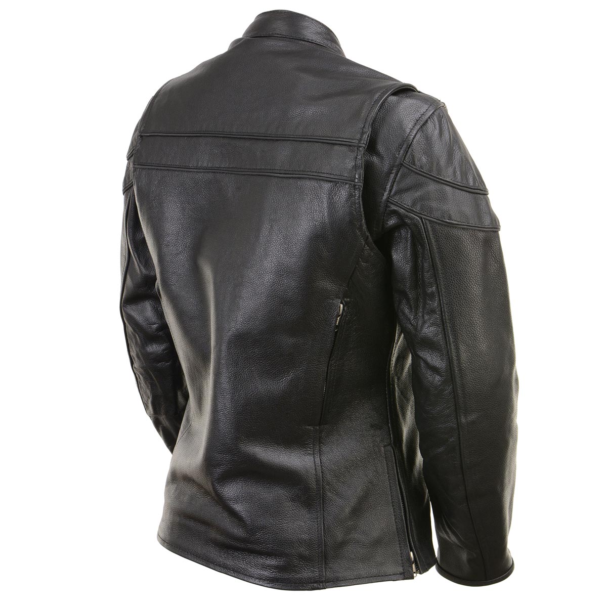 Milwaukee Leather LKL27008 Women's Premium Black Leather Motorcycle Rider Jacket with CE Armor Protection