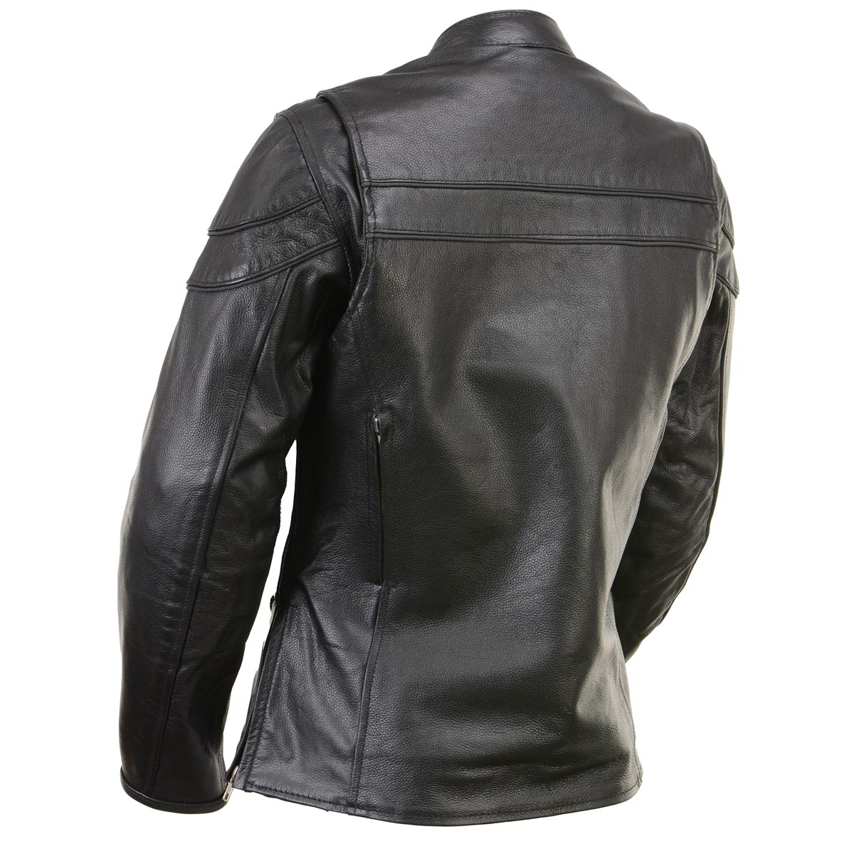 Milwaukee Leather LKL27008 Women's Premium Black Leather Motorcycle Rider Jacket with CE Armor Protection