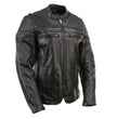 Milwaukee Leather LKL27008 Women's Premium Black Leather Motorcycle Rider Jacket with CE Armor Protection