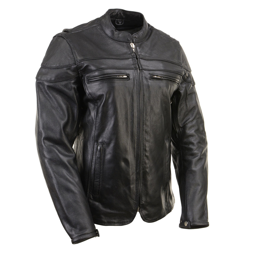 Milwaukee Leather LKL27008 Women's Premium Black Leather Motorcycle Rider Jacket with CE Armor Protection