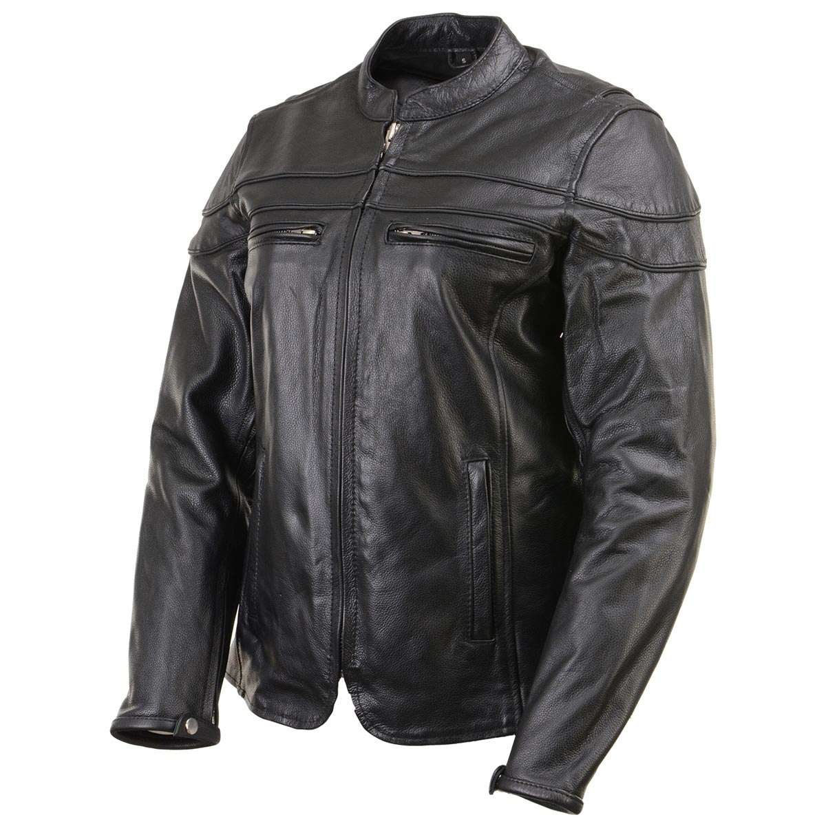 Milwaukee Leather LKL27008 Women's Premium Black Leather Motorcycle Rider Jacket with CE Armor Protection