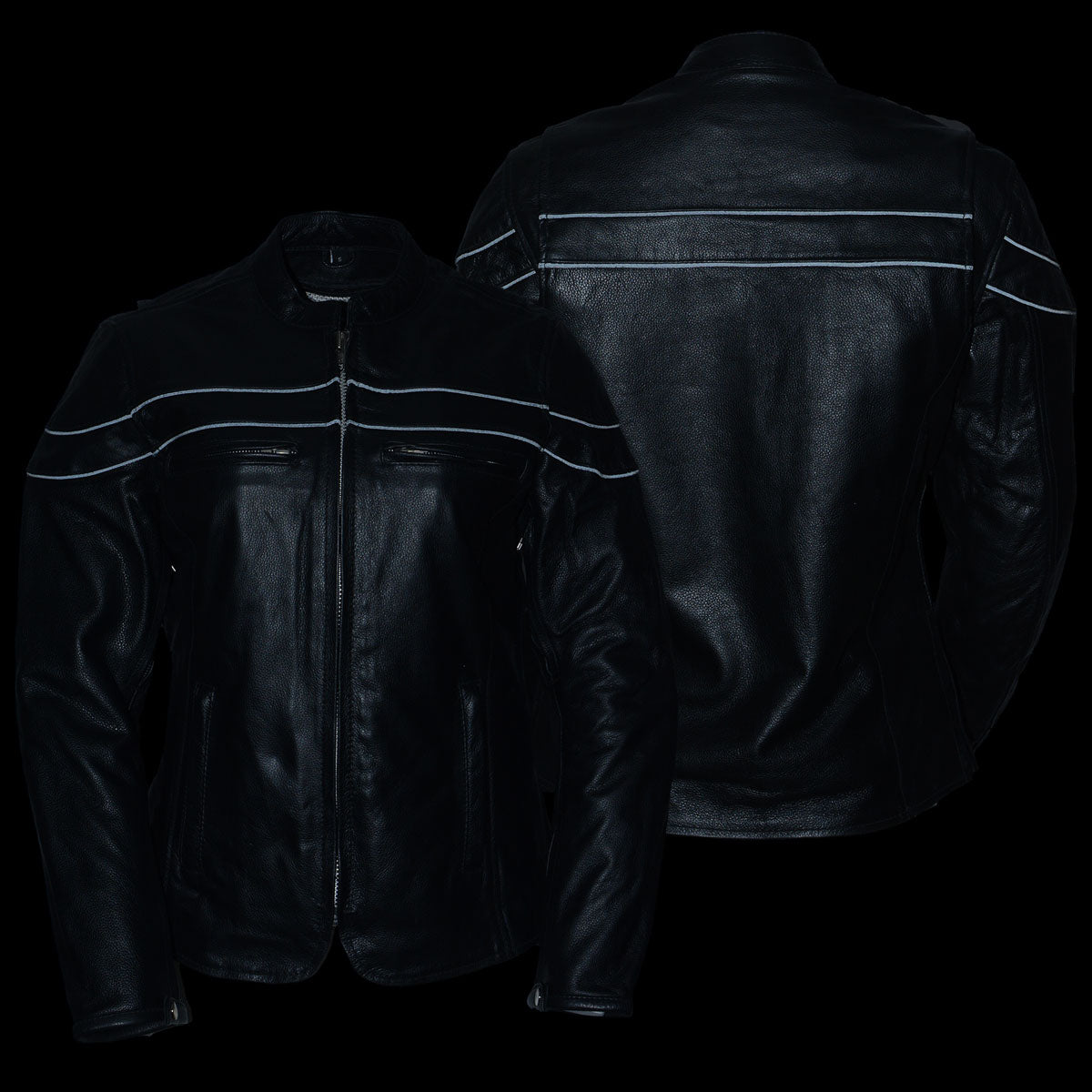 Milwaukee Leather LKL27008 Women's Premium Black Leather Motorcycle Rider Jacket with CE Armor Protection