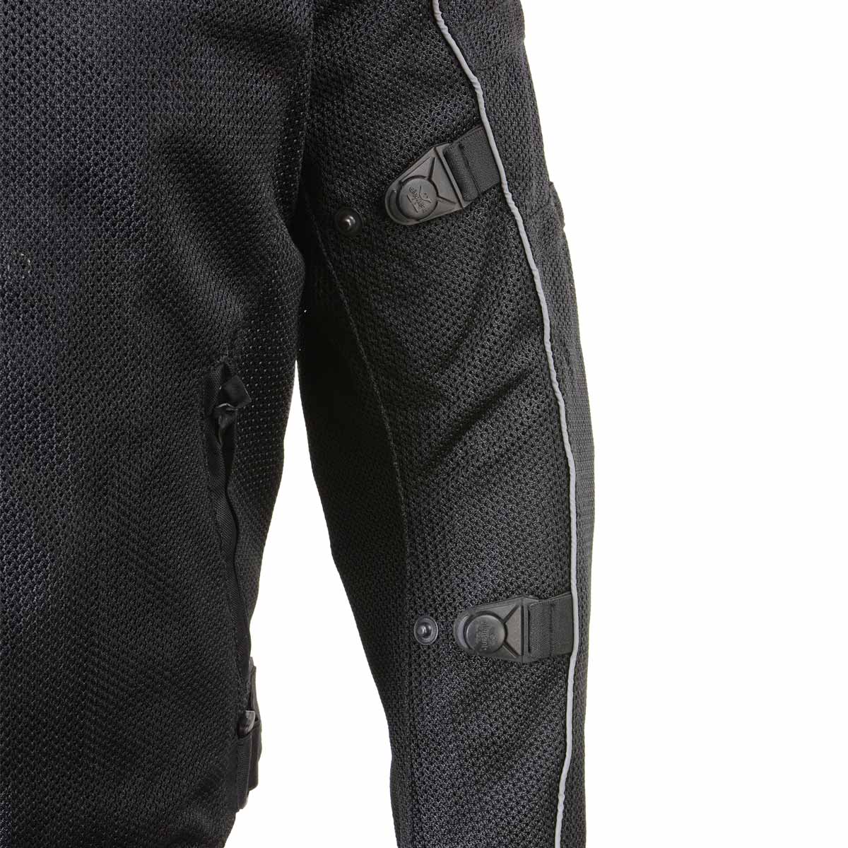 Xelement XS6557 Men's 'Troubled' Black All-Weather Mesh Motorcycle Biker Rider Jacket with X-Armor Protection