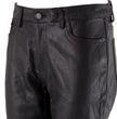 Milwaukee Leather LKM5719 Women's Black Premium Buffalo Leather Motorcycle Rider Casual Fashion Pants