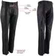 Milwaukee Leather LKM5719 Women's Black Premium Buffalo Leather Motorcycle Rider Casual Fashion Pants