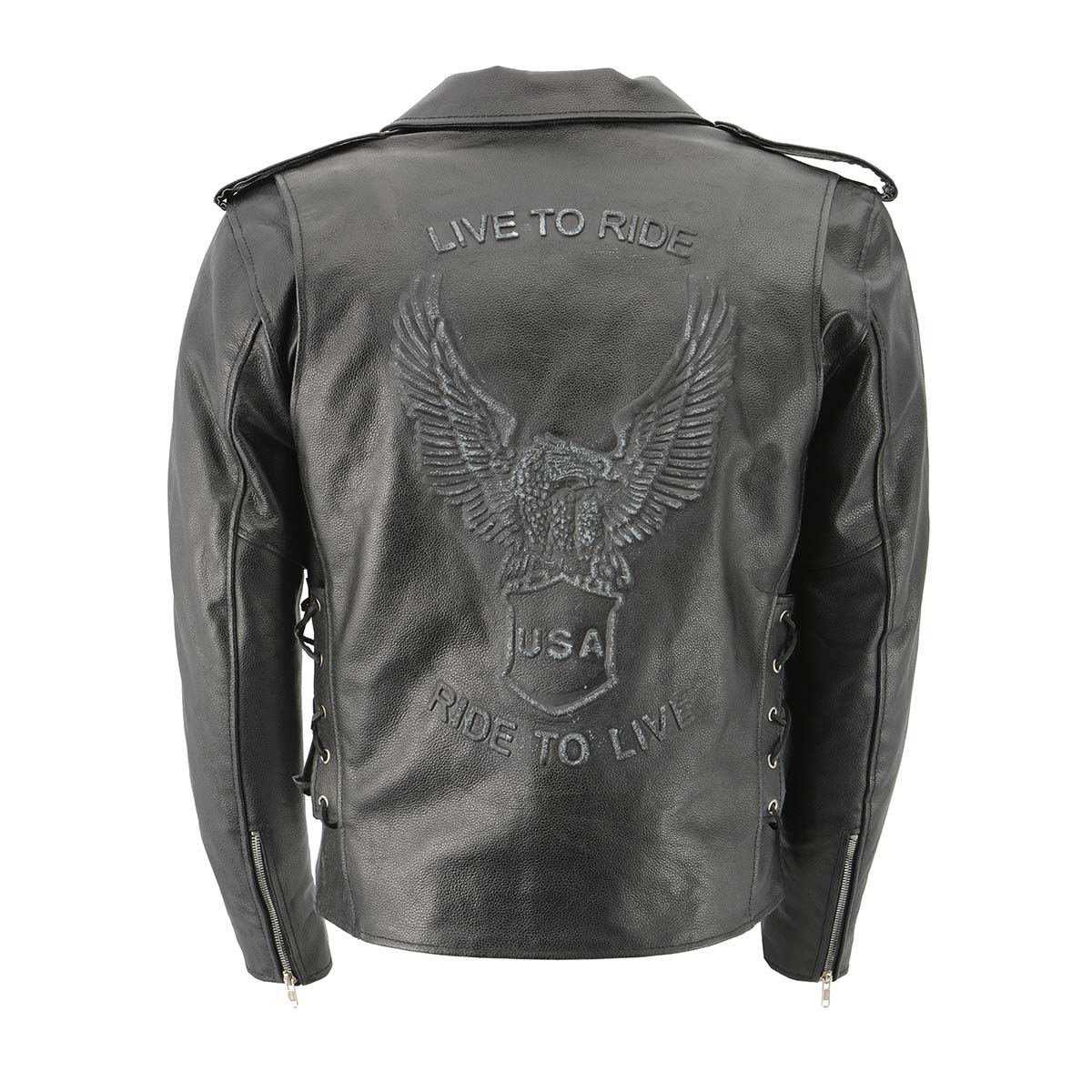 Men's XS703 Black Embossed 'Live to Ride, Ride to Live' Classic ...