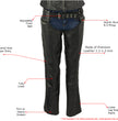 Milwaukee Leather LKL6705 Women's Classic Black Leather Motorcycle Biker Rider Chaps w/ Rivet Detail