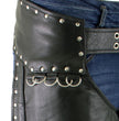 Milwaukee Leather LKL6705 Women's Classic Black Leather Motorcycle Biker Rider Chaps w/ Rivet Detail