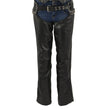 Milwaukee Leather LKL6706 Women's Classic Black Leather Motorcycle Biker Rider Chaps w/ Bling Detail