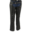 Milwaukee Leather LKL6706 Women's Classic Black Leather Motorcycle Biker Rider Chaps w/ Bling Detail