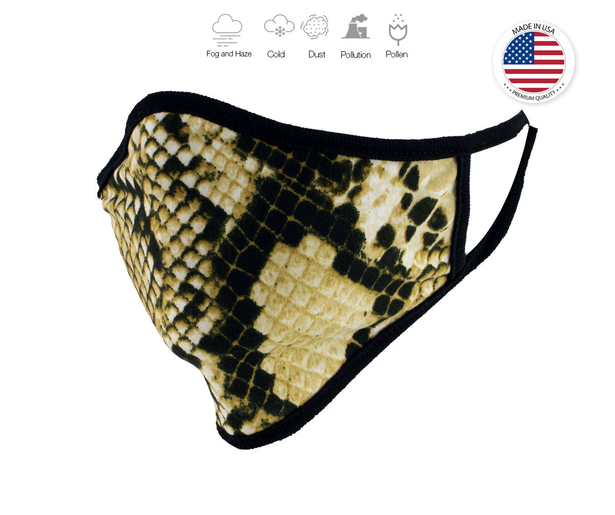 Xelement XS8004 'Snake Print' USA Made 100 % Cotton Protective Face Mask