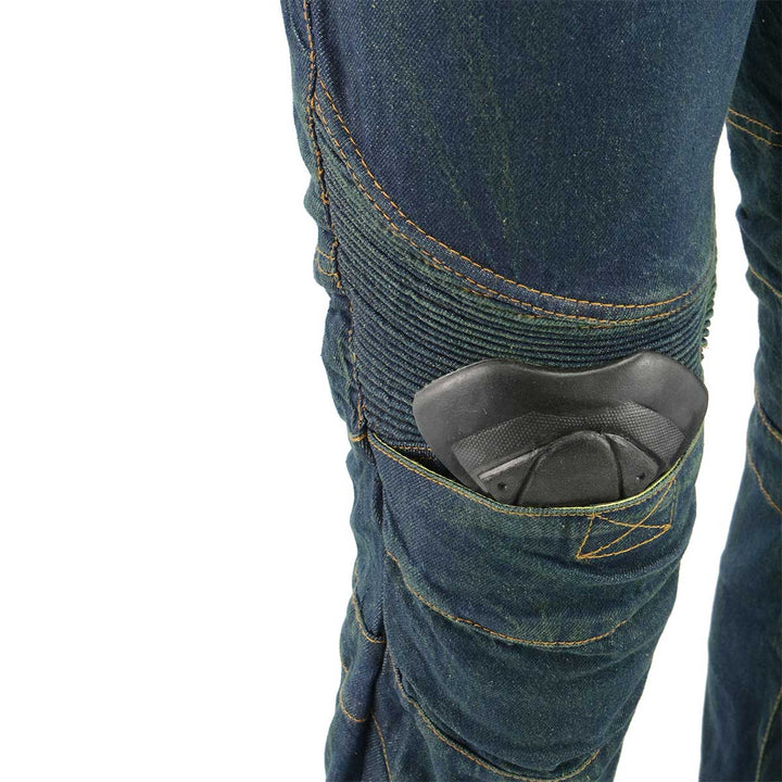 Men’s XS2822 Blue Denim Motorcycle Pants with CE Approved Armor