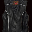 Milwaukee Leather XS1293 Ladies ‘Winged’ Solid Black Studded Leather Vest