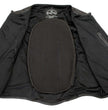 Leather King XSM1467 Men's Classic Black Leather Vest with Back Armor