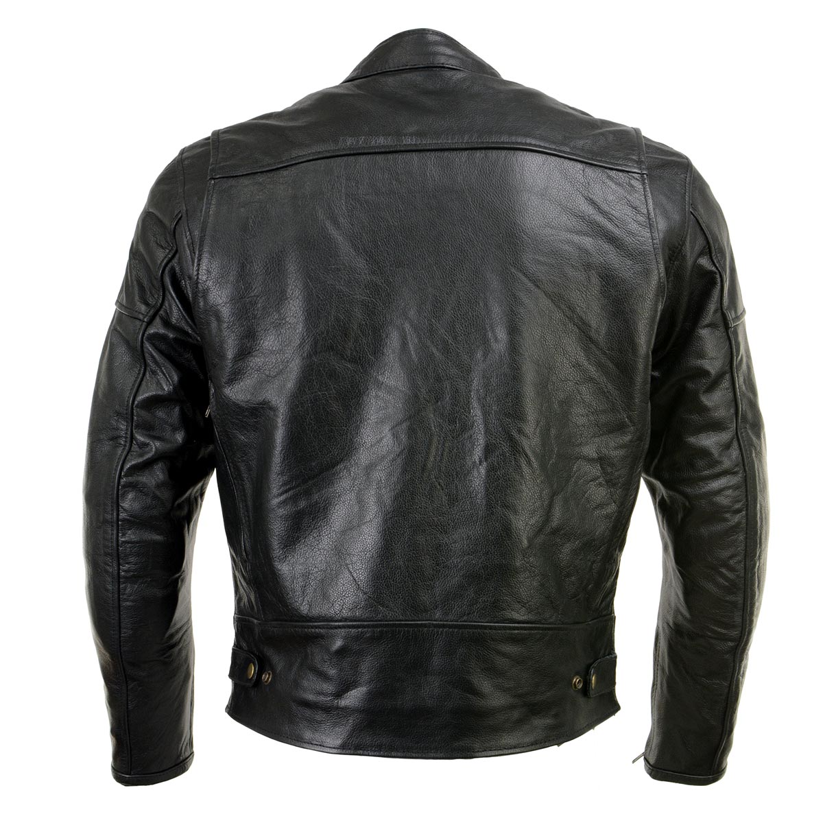 Milwaukee Leather LKM17015 Men's Premium Black Leather Vented Racer Style Motorcycle Bker Jacket w/ CE Armor