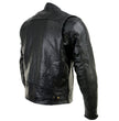 Milwaukee Leather Men's Black Leather CE Armored Biker Jacket, LKM17015