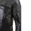 Milwaukee Leather LKM17015 Men's Premium Black Leather Vented Racer Style Motorcycle Bker Jacket w/ CE Armor