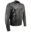 Milwaukee Leather LKM17015 Men's Premium Black Leather Vented Racer Style Motorcycle Bker Jacket w/ CE Armor