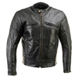 Milwaukee Leather Men's 'The Racer' Premium Black Leather Vented Racer Style Motorcycle Biker Jacket w/ CE Armor - LKM17015
