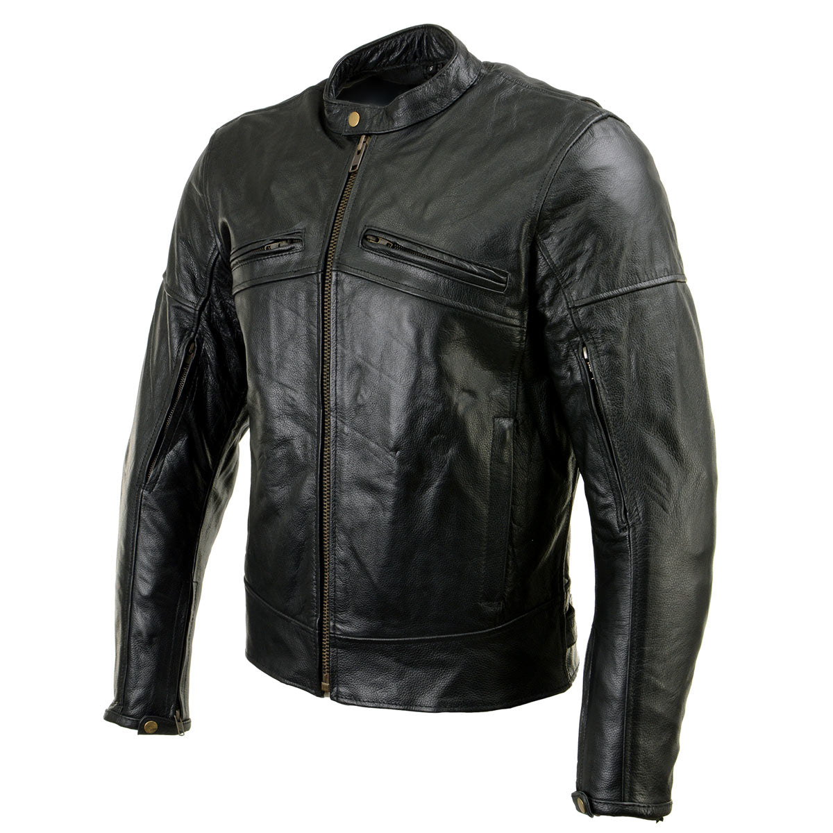 Milwaukee Leather Men's 'The Racer' Premium Black Leather Vented