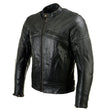 Milwaukee Leather Men's Black Leather CE Armored Biker Jacket, LKM17015