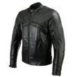 Milwaukee Leather LKM17015 Men's Premium Black Leather Vented Racer Style Motorcycle Bker Jacket w/ CE Armor