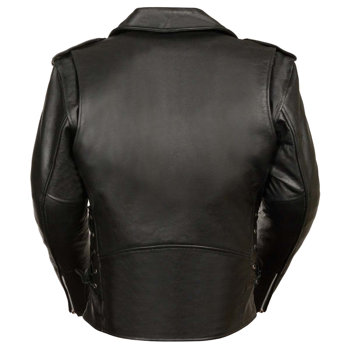 Z1R1011 Men's Black '9MM' Classic Side Lace' Motorcycle Jacket