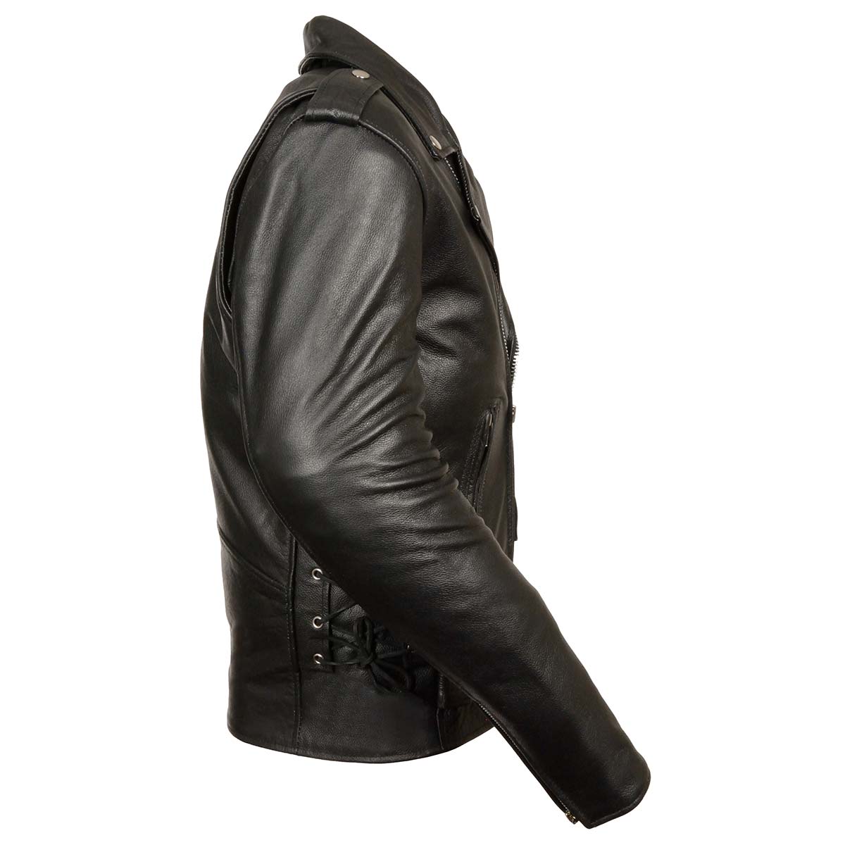 Z1R1011 Men's Black ‘9MM’ Classic Side Lace’ Motorcycle Jacket